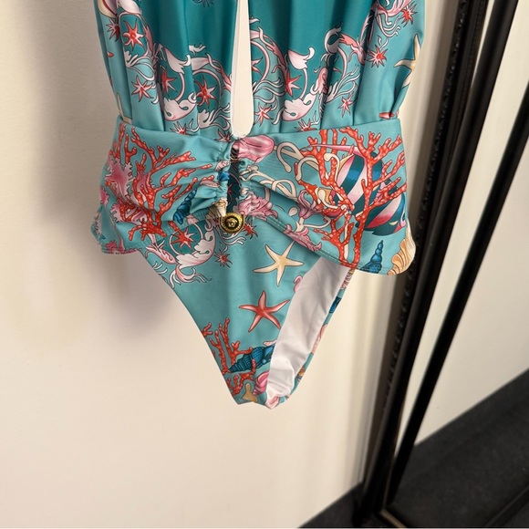 Versace Teal and Coral Bikini - Picture 3 of 8